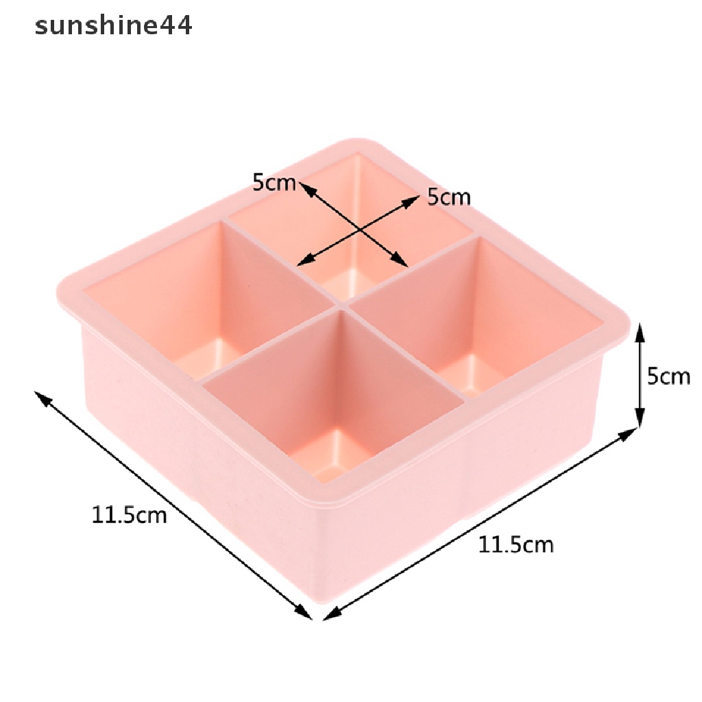 Sunshine Cetakan Es Batu DIY Bentuk Kubus Besar Bahan Silikon Food Grade