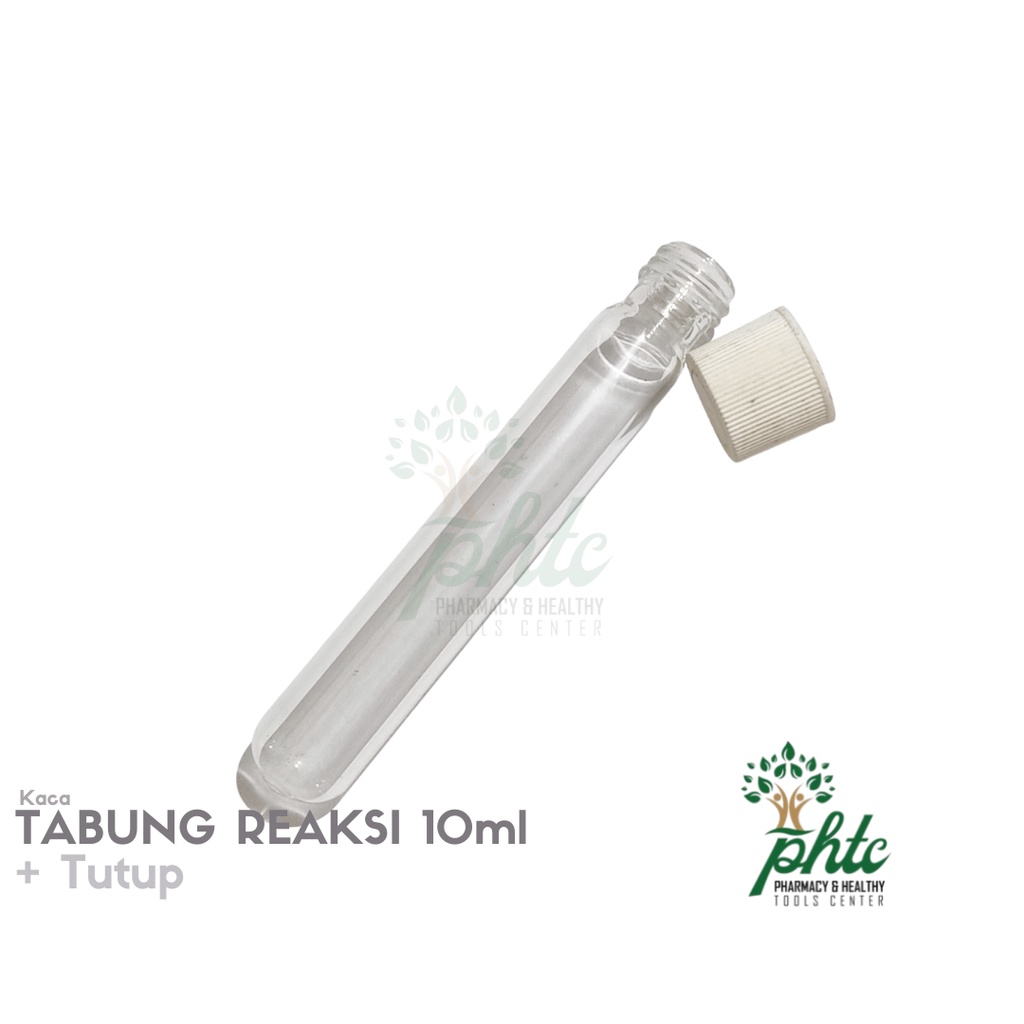 Tabung Reaksi 10ml + Tutup Ulir l Tabung Reaksi Kaca Tutup