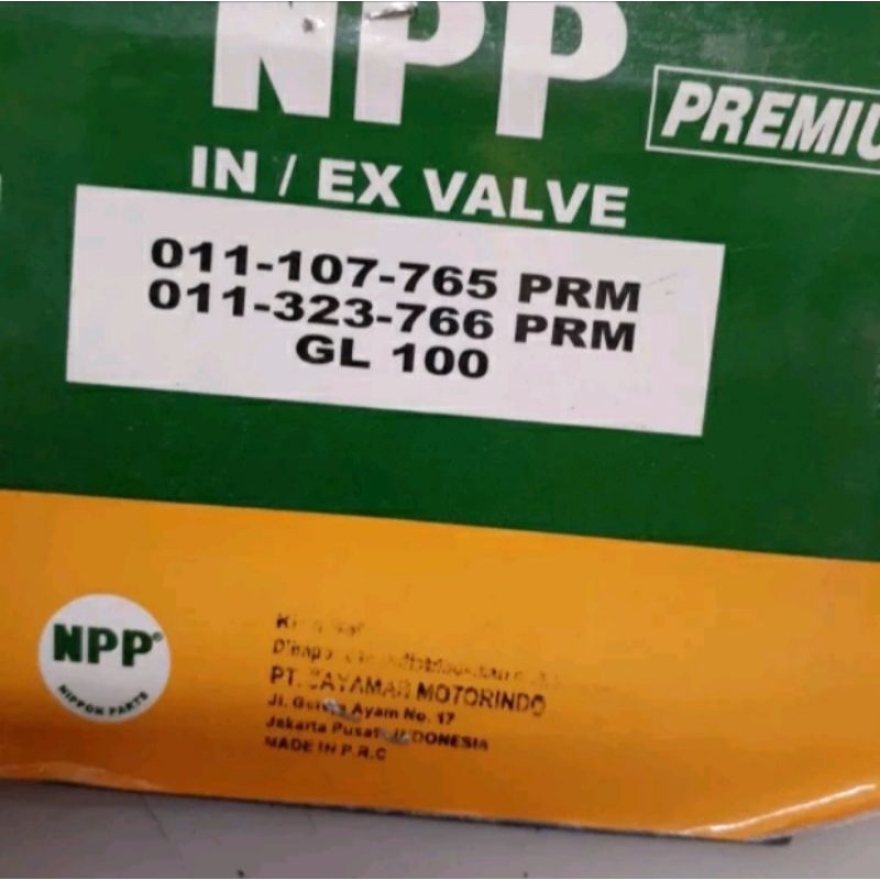 klep valve ex in set gl 100 gl100 npp