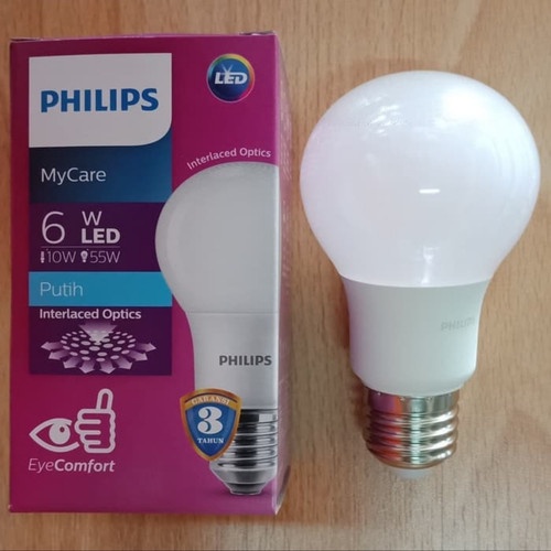 LED bulb my care Philips 6 WATT - Putih BERGARANSI RESMI 1 TAHUN MANTAP