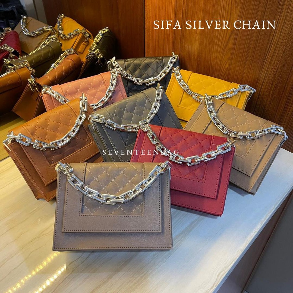 ARCELL - SIFA SILVER CHAIN l TAS WANITA MURAH