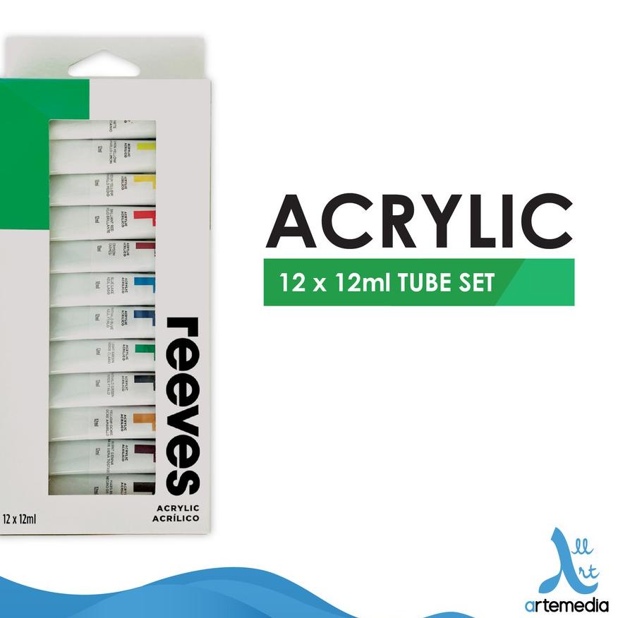 

limited STOCK!Cat Akrilik Reeves 12x12ml Tube Acrylic Color Paint Set|RA2