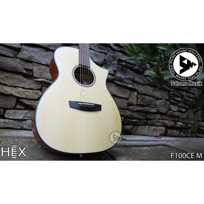 Gitar Akustik Acoustic Elektrik Electric Hex F100 Ce M