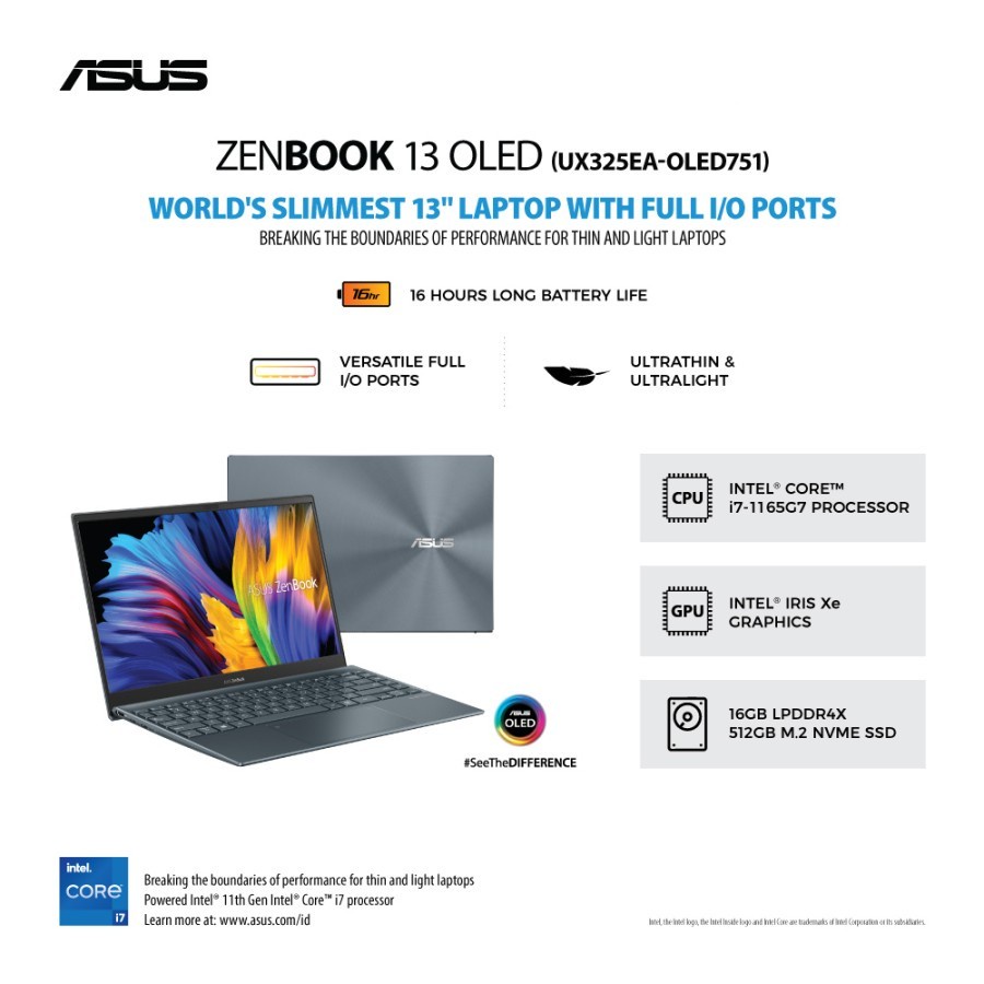 Asus Zenbook 13 UX325EA-OLED751 /Core i7-1165G7/16GB/512GB SSD