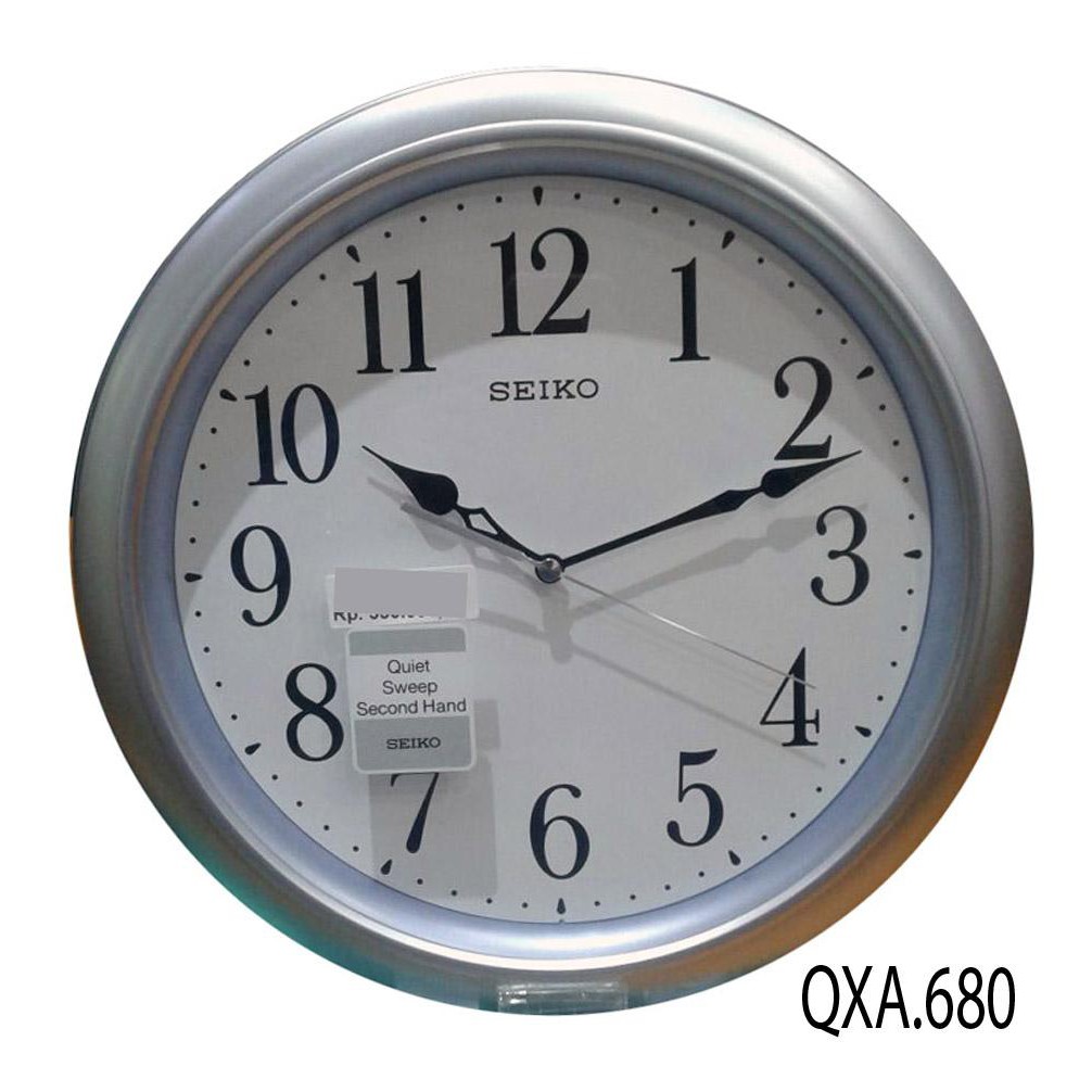 Seiko Wall Clock QXA680 White Dial Silver Case | Jam Dinding Seiko