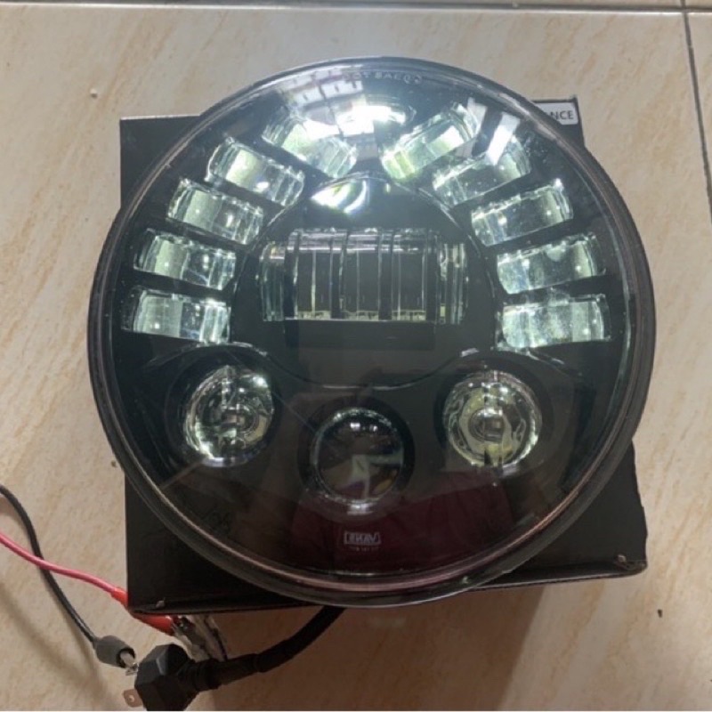 Lampu Daymaker 7inc bulat 19LED Motor Mobil Waterproof