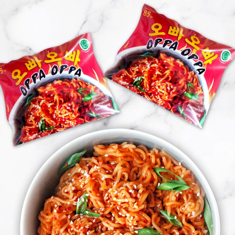 Ramyeon Saus Gochujang | Ramyun Ramen Mie Instan Korea | Ramyeon Tteokbokki Ramyeon Halal Termurah | Ramen Saus Pedas Korea | Ramyun Oppa Noodle Korean |  Ramen Korea Jepang Pedas | Spicy Noodle Ramyeon Ramyun | Gochujang Ramyeon Halal Lezat Asli Korea