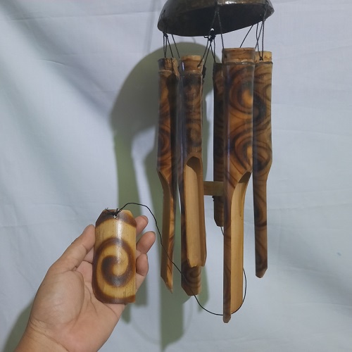 Bel Bambu Bali Uk. 30 cm Lonceng Angin Bambu, Wind Bell, Klenengan Bambu Asli Bali.