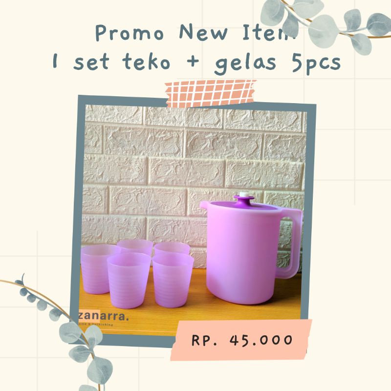 Pitcher Teko Tempat Minuman Ungu free gelas pitcher plastik set gelas purple