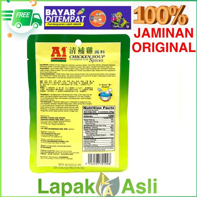 

TERLARIS A1 CHICKEN SOUP SPICES - BUMBU REMPAH SUP AYAM 35G