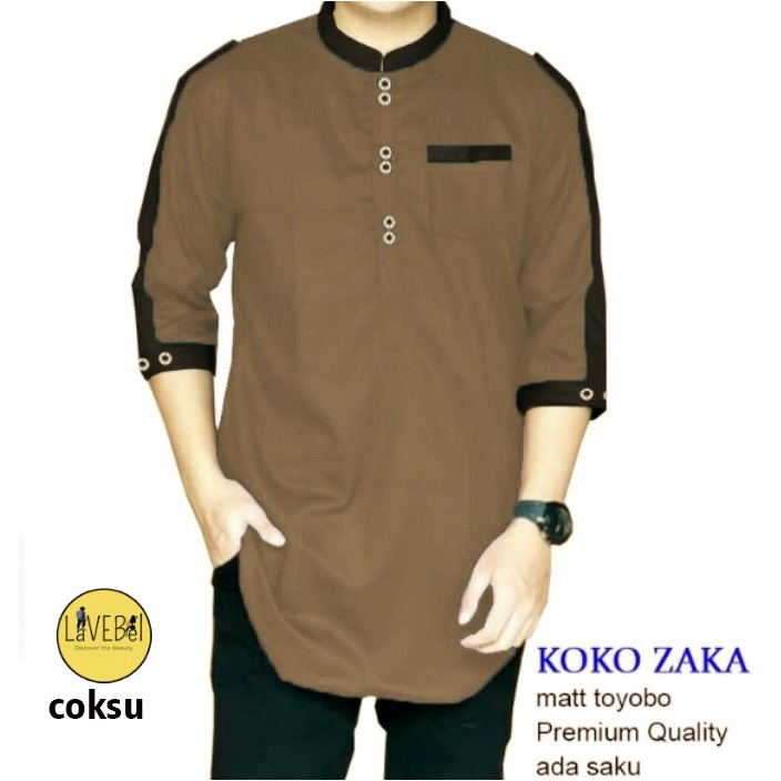 LVB Baju Koko ZAKA /TERBARU 2021/Qurta Tojiro/Koko Lengan 3/4/Baju Muslimin Jumbo/Atasan Muslim Pria/GRATIS ONGKIR CASHBACK COD/ LAVEBEL