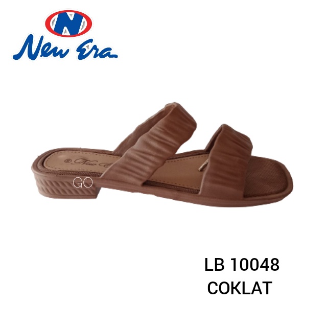 BB NEW ERA LB 10048 Sandal Wanita Kerut Dua Sandal Slop Wanita Karet Sandal Wanita Casual Ban Dua Kekinian