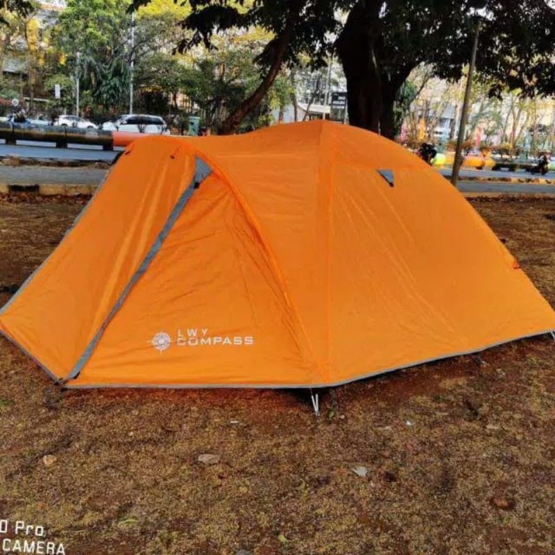 Tenda Camping kapasitas 4-5 Dobel Layer frame aloy waterproof / Tenda anti baday camping outdoor