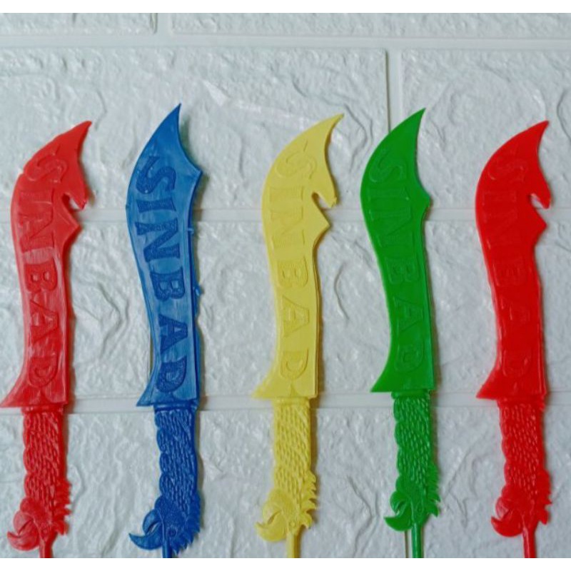 20pcs Mainan Anak pedang-pedangan plastik kecil / mainan jadul murah/grosir/pedang kecil warna warni
