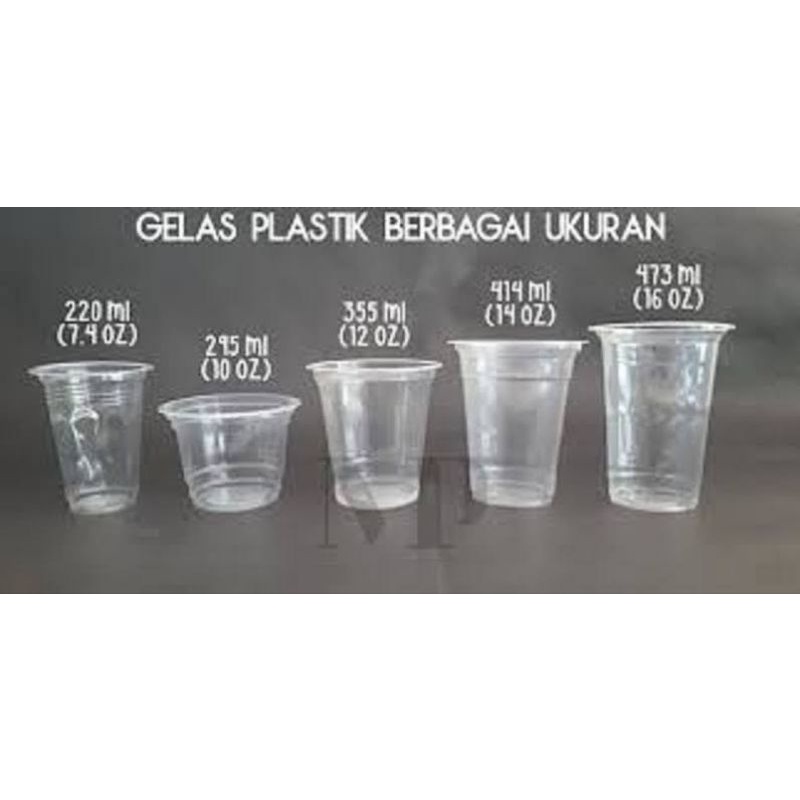 (Isi 50 pcs) Cup Gelas Plastik Merk Merak Ukuran 10 oz, 12 oz, 14 oz, 16 oz, 18 oz, 22 oz Jumbo