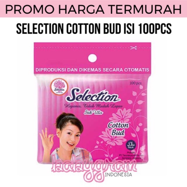 Selection Cotton Bud Korek Kuping Kapas isi 100pcs Reguler Dewasa / Baby Anak Kecil