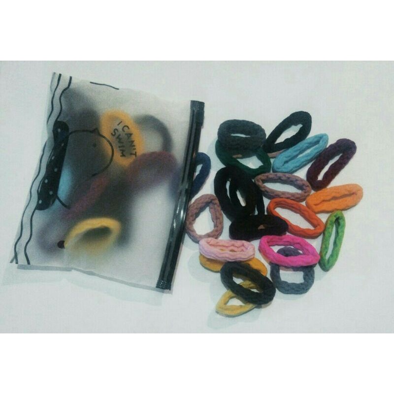 Ikat Rambut Elastis 20Pcs  Free Toples Ikat Karet hair tie rubber