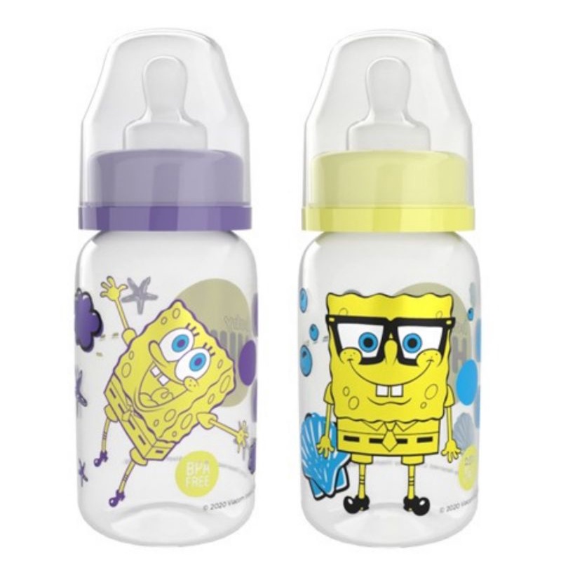 Botol susu Huki PP BP dot gepeng Super Flo 120 ml bpa free spongebob #338