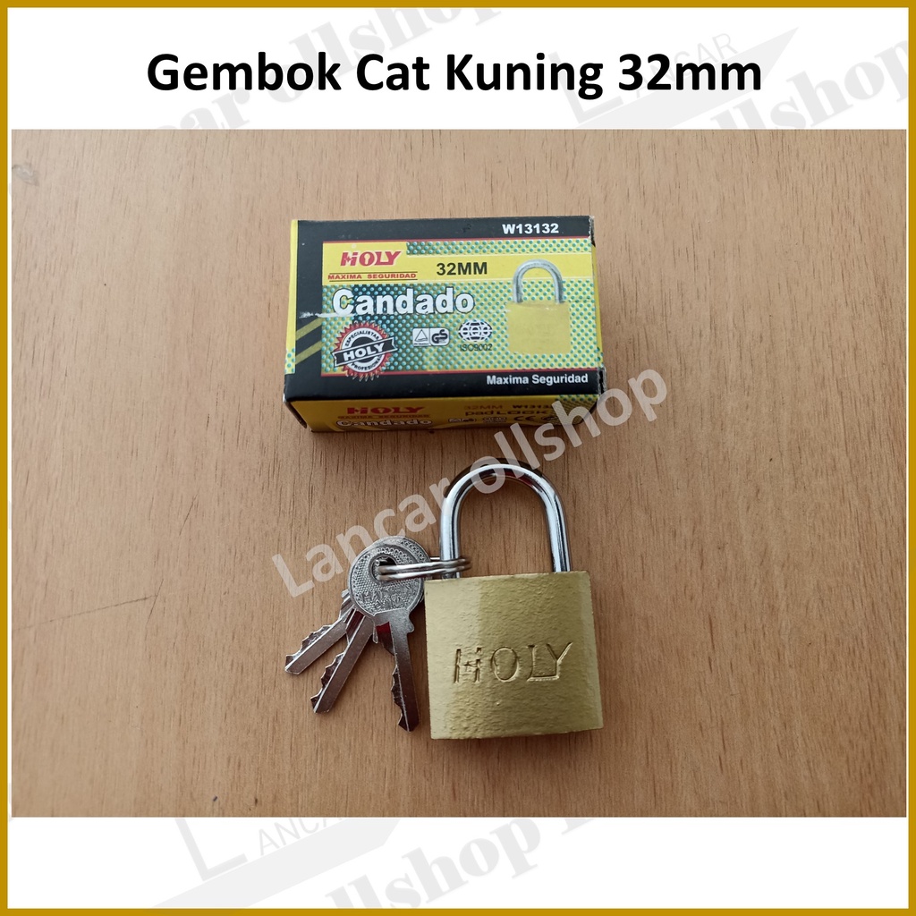 gembok cat kuning 32mm / gembok kecil /Gembok Koper / Gembok Lemari