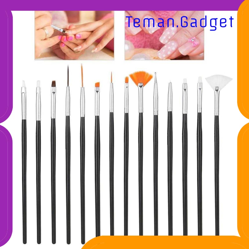 TG-FE365 NELBEAUTY BRUSH KUTEK KUKU PRO NAIL ART DOTTING TOOLS 15 PCS - N1800