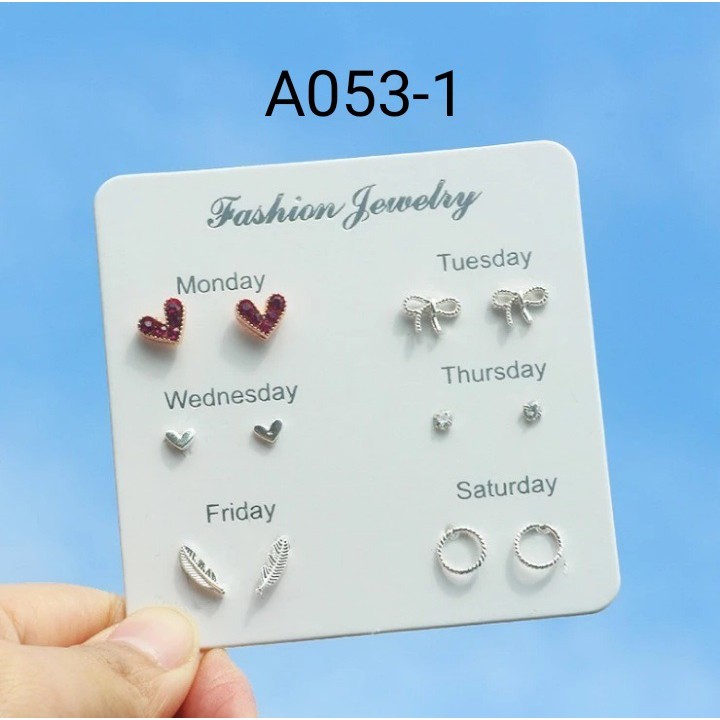 ANTING WANITA 6 PASANG ANTING TUSUK SIMPLE KREATIF GAYA KOREA UNTUK WANITA-A053-1