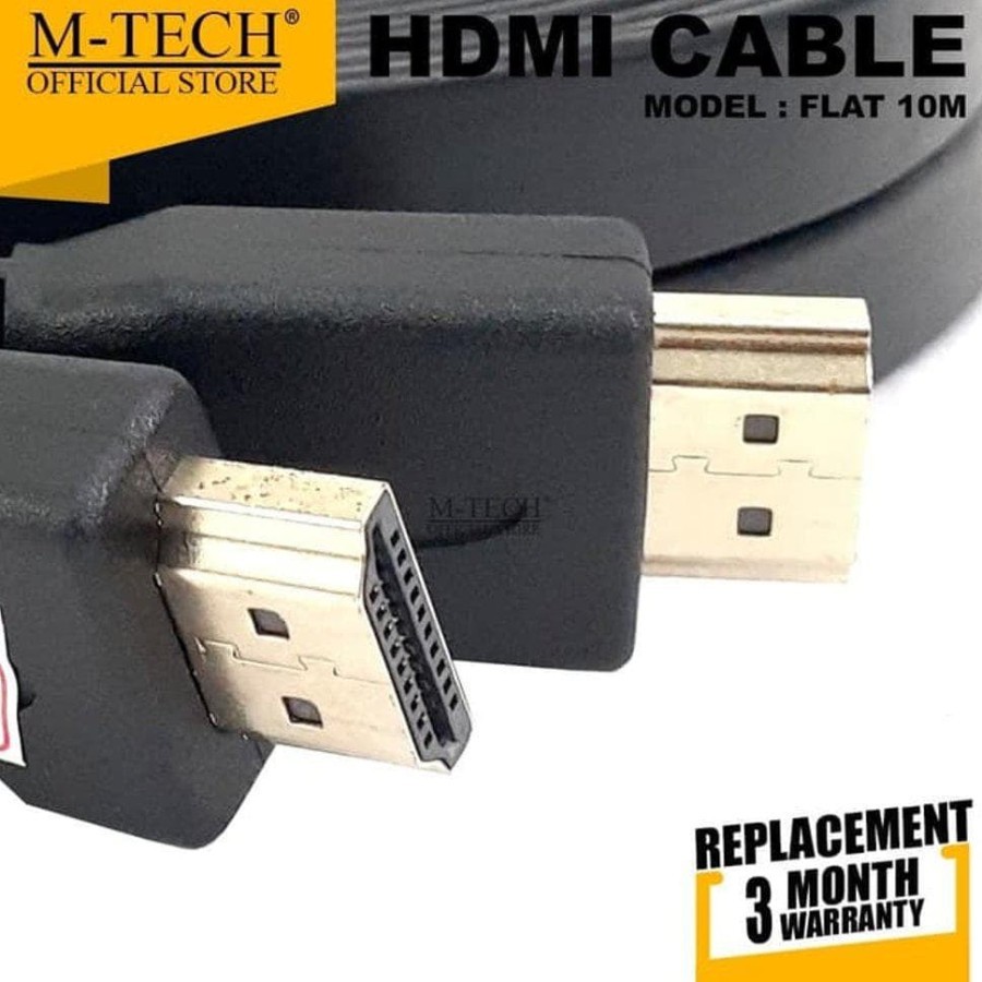 Kabel Hdmi 10 Meter Flat M-Tech Original