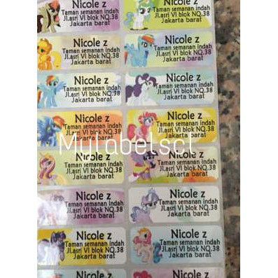 

HOT SALE|BEST SALLER Label Nama Stiker Waterproof Sticker anti air Little Pony Kuda Poni ML