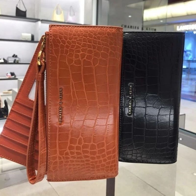 7.7 SALE | CK Mini Croc-Effect Wristlet Wallet