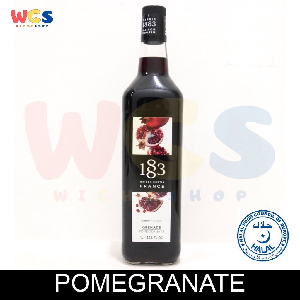 Syrup 1883 Maison Routin France Pomegranate Flavored 33.8 fl oz 1ltr