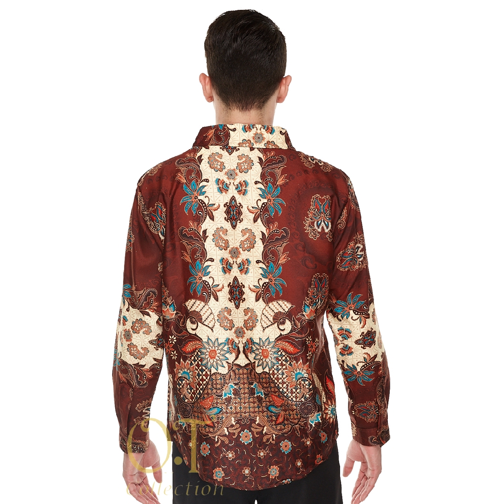 [batik pandawa OT] kemeja batik formal pria satin velvet gliter