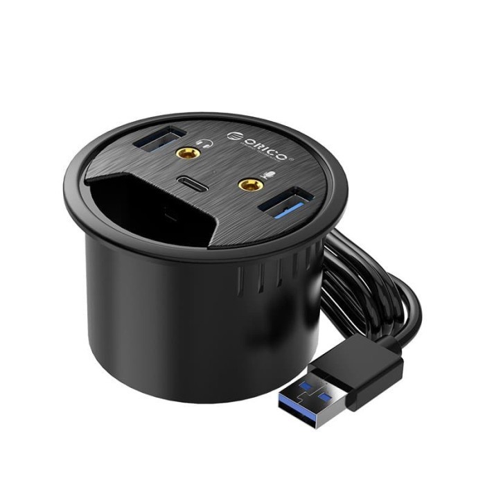 Desk Grommet Hole USB3.0 HUB Audio USB-C - ORICO DESK-2U1C