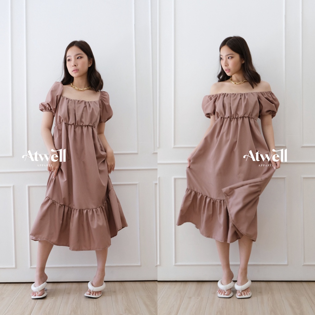 Tiana Off Shoulder / Square Neck Dress