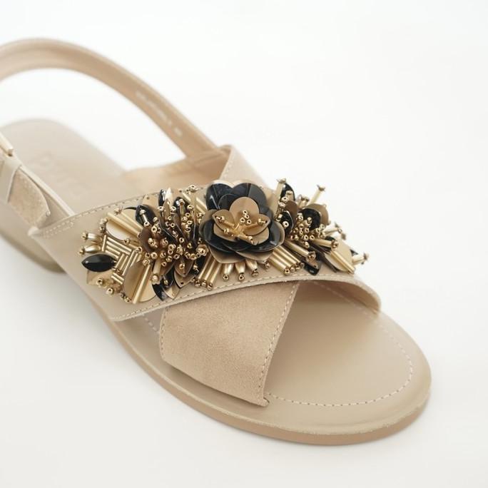 PVRA Sandal Wanita Cavva Duo Heels Light Tan