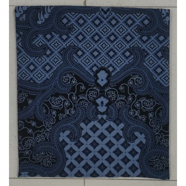 Kain Perca Katun Motif Batik Biru