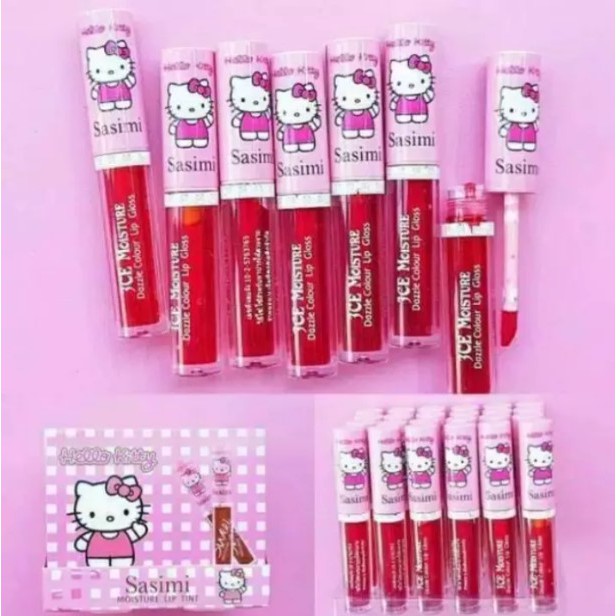 Termurah !! Liptint Sasimi HELLO KITTY Original / Lip Gloss Sasimi HELLO KITTY / Lipstik Lipcream Lip Tint Liptin HELLO KITTY / Liptint Korea Pemerah Bibir Pelembab Bibir Pink Alami / Liptint Anak Sekolah Liptint Tahan Lama Anti Air Waterproof ORIGINAL