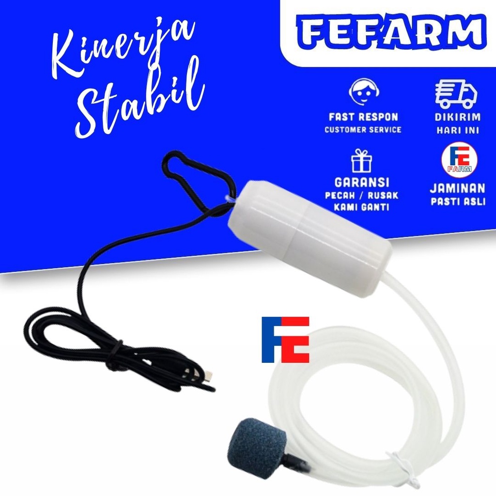 Pompa Aerator USB ac dc Airpump Aerator Usb Pompa Udara Aquarium Portable Pancing FEFARM