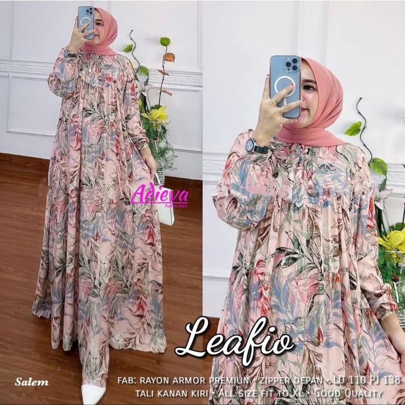 NEW RESTOCK LEAFIO DRESS MATT RAYON AMOR PREMIUM BUSUI FRIENDLY GOOD QUALITY BY ADIEVA