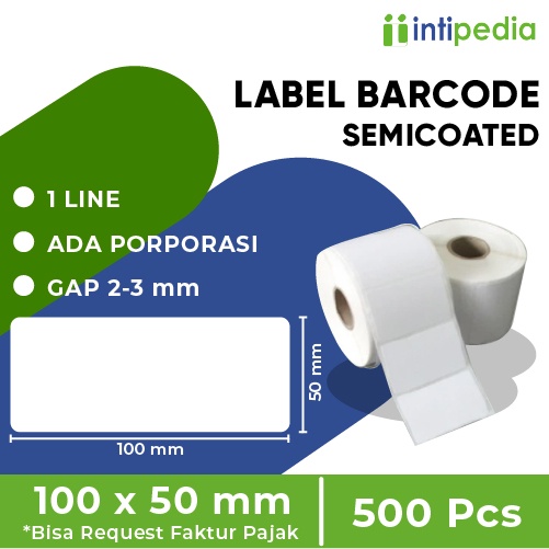 

LABEL BARCODE SEMICOATED 100 MM x 50 MM ISI 500 PCS MURAH