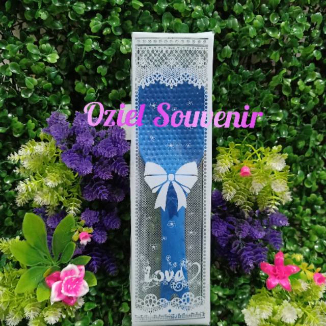 Souvenir centong + box mika motif & gratis ucapan thankcard pengantin