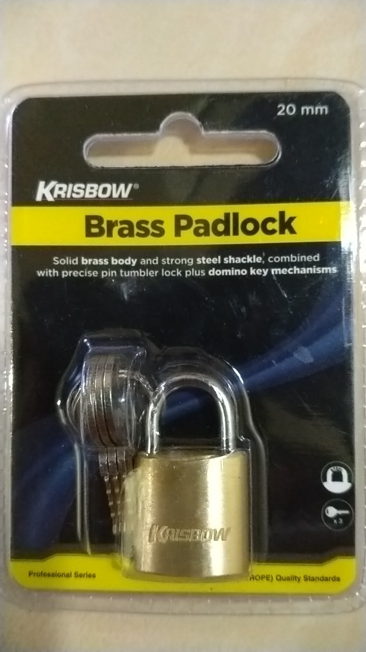 Krisbow Gembok Kuningan 20 Mm / Brass Padlock 20 Mm Bc9020