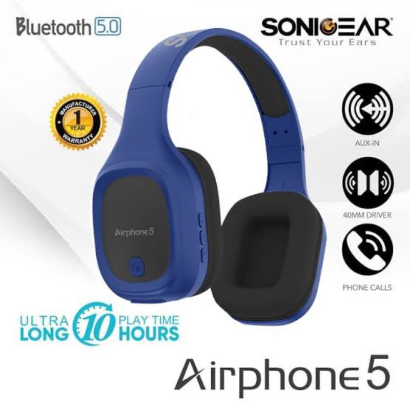 HEADPHONE wireless super bass. Airphone 5 sonicgear. Murah