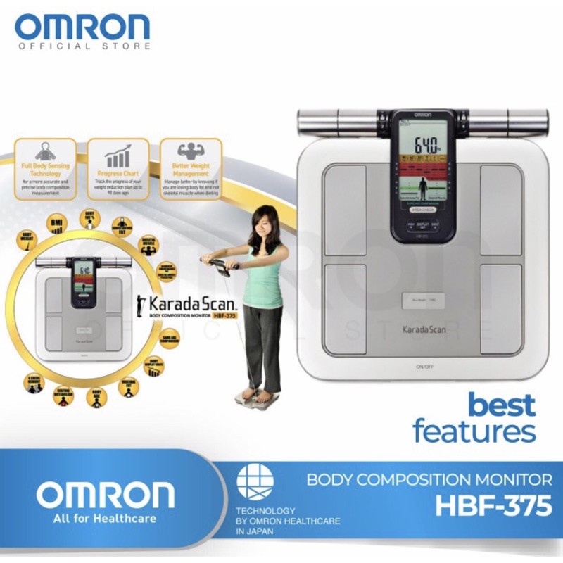 TIMBANGAN OMRON KARADA SCAN HBF 375 / BODY FAT COMPOSITION MONITOR  / TIMBANGAN LEMAK KARADA SCAN OMRON