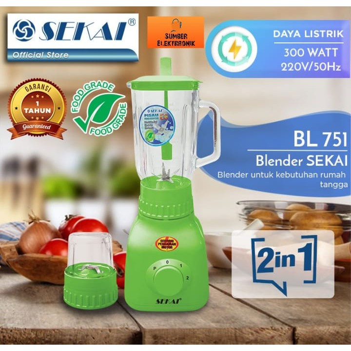 Sekai Blender BL 751 GL HIJAU/PUTIH