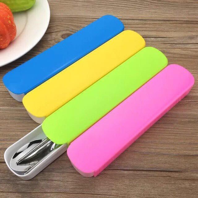 SGMSHOP SG10  Sendok Garpu Makan Set Stainless Steel Alat makan sendok garpu portable sumpit set Stainless Steel Set 3in1 Sendok Garpu Sumpit Portable Stainless Steel