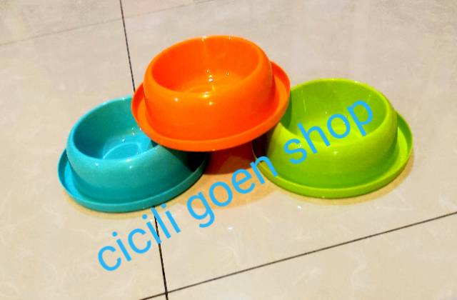 Tempat makan mangkuk piring kucing anjing bulat single anti semut chiro plate mangkok