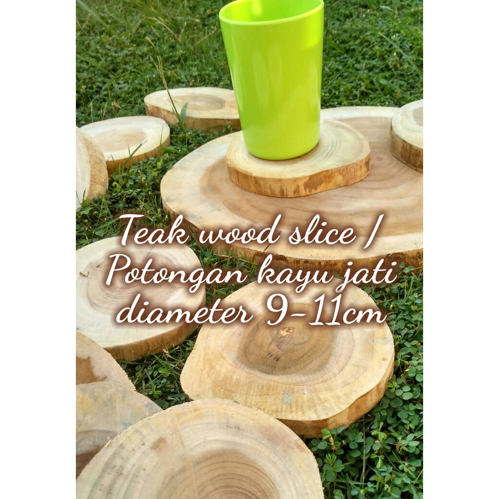 Teak wood slice tatakan kayu jati hiasan dinding rustic dekorasi