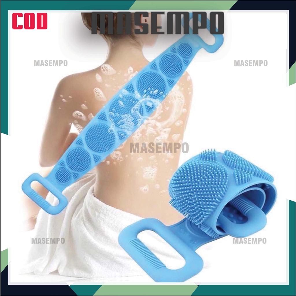 Sikat Punggung Silikon Shower Puff Spons Bath Mandi Scrub Alat Gosok Badan Scrubber Silicone