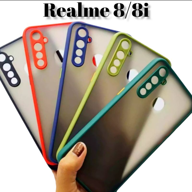 CASE MATTE REALME 8/8i SILICON MACARON TRANSPARAN