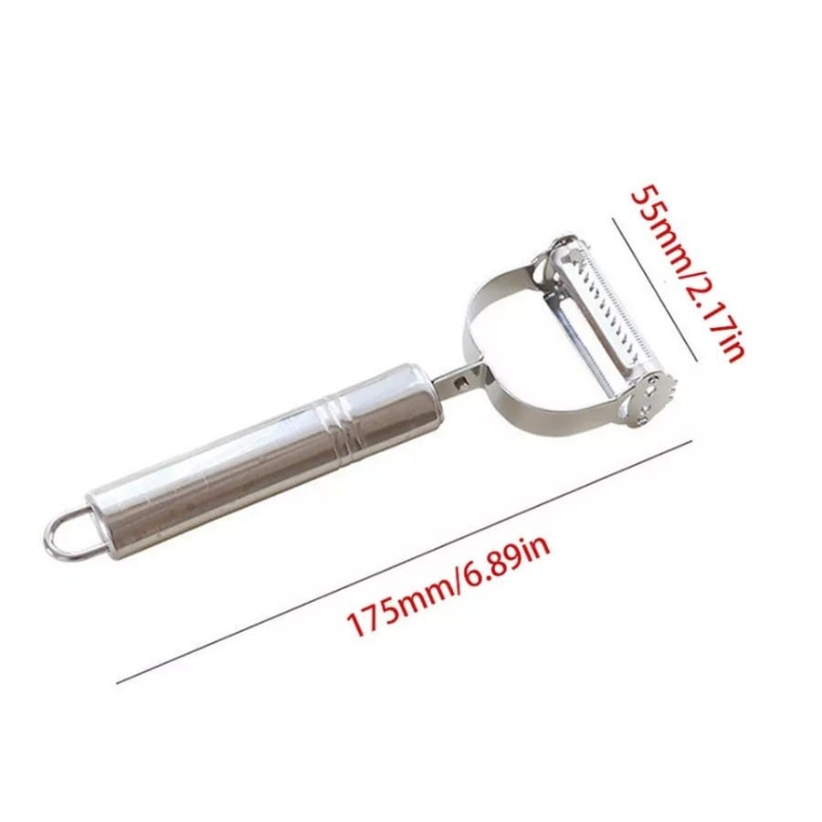TOKO MUDA Pisau Parutan Buah &amp; Sayur 2 in 1 Premium Stainless Steel Peeler