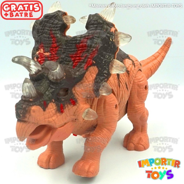 READY Robot Dinosaurus Triceratops Bergerak Sendiri Dgn Lampu  Suara Dino TERBATAS